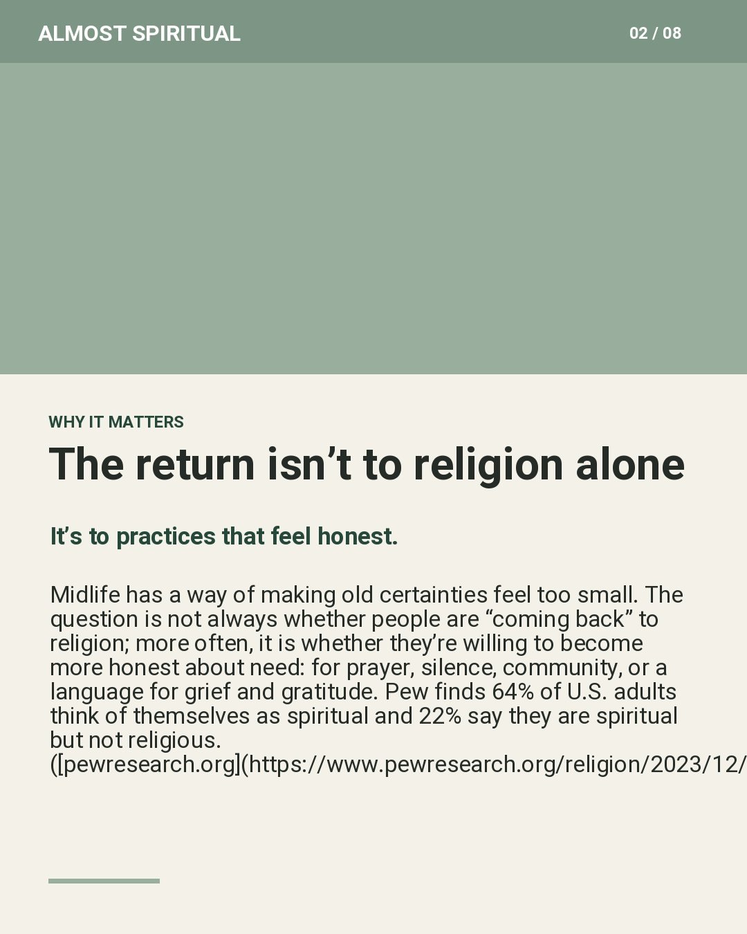 Why it matters: The return isn’t to religion alone